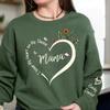 IZI POD I Wear My Heart on My Sleeve Mama Crewneck Sweatshirt, Custom Kids Names Sleeve, Personalized New Mom Gift for Birthday, Mothers Day, Christmas view 3