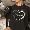 IZI POD I Wear My Heart on My Sleeve Mama Crewneck Sweatshirt, Custom Kids Names Sleeve, Personalized New Mom Gift for Birthday, Mothers Day, Christmas view 4