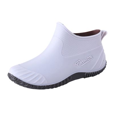 Fashion Woman Rain Shoes Outdoor Waterproof Women's Ankle Garden Boots Shoes Women Insulated Rain Boots (Grey, 7)