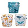Babygoal Swim Diapers 3 Pack for 8M-3T Babies and Toddlers, Reusable Adjustable Washable for Baby Girl and Boy Swimming Lessons-Shark & Octopus view 1