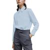 YAMANMAN Women's Button Down Shirt Classic Long Sleeve Collared Tops Work Office Chiffon Blouse view 2