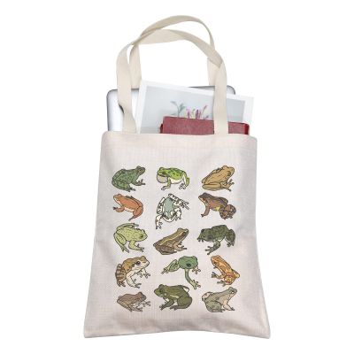 BLUPARK Frog Tote - Funny Frog Gift Canvas Bag - Cottagecore Aesthetic