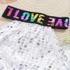 Agoky Girls Shiny Ballet Jazz Hip Hop Dance Crop Top Athletic Sports Shirt Tee Street Dance Outfit Competition Costume Silver A 11-12 Years view 2