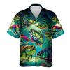 Bass Fishing Hawaiian Shirt for Men - Largemouth Bass Casual Button Down Unisex Luau Shirt for Men Women Series 46 Size L view 1