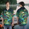 Bass Fishing Hawaiian Shirt for Men - Largemouth Bass Casual Button Down Unisex Luau Shirt for Men Women Series 46 Size L view 2