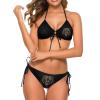 Ferocious Grizzly Bear Women's Swimsuit Set Print Triangle Bikinis Sexy Tie String Thong Swimwear 2XL view 1