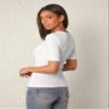 BEIDES Women's 2023 Casual Short-Sleeve T-Shirt Round Neck Cotton Solid Form Fitted Tee for Tops Tee view 2