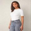 BEIDES Women's 2023 Casual Short-Sleeve T-Shirt Round Neck Cotton Solid Form Fitted Tee for Tops Tee view 3
