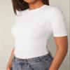 BEIDES Women's 2023 Casual Short-Sleeve T-Shirt Round Neck Cotton Solid Form Fitted Tee for Tops Tee view 4