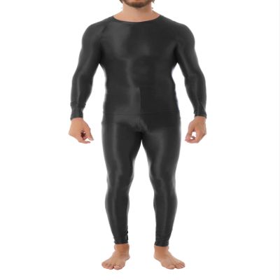 Sxiwei Men's Sports Running Set Compression Shirt Pants Skin-Tight Long Sleeves Tracksuit Gym Yoga Suits Black Medium