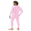Sxiwei Men's Sports Running Set Compression Shirt Pants Skin-Tight Long Sleeves Tracksuit Gym Yoga Suits Pink Medium view 2