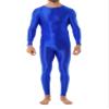 Sxiwei Men's Sports Running Set Compression Shirt Pants Skin-Tight Long Sleeves Tracksuit Gym Yoga Suits Blue Large view 1