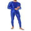 Sxiwei Men's Sports Running Set Compression Shirt Pants Skin-Tight Long Sleeves Tracksuit Gym Yoga Suits Blue Large view 3
