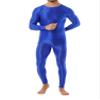 Sxiwei Men's Sports Running Set Compression Shirt Pants Skin-Tight Long Sleeves Tracksuit Gym Yoga Suits Blue Large view 4