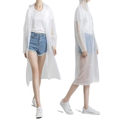 MOTOZA Rain Coats for Adults Reusable Rain Ponchos Rain Jackets Raincoats for Men Women Plastic Rain Gear (Color : White, Size : X-Large)