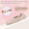 Midkutu Ballet Shoes for Girls, Soft Leather Ballet Slippers No-Tie Dance Shoes for Toddler Girls/Little/Big Kids PUFSYIDI-29-12.5 Peach Pink view 3