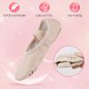 Midkutu Ballet Shoes for Girls, Soft Leather Ballet Slippers No-Tie Dance Shoes for Toddler Girls/Little/Big Kids PUFSYIDI-29-12.5 Peach Pink view 4