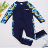 Loloda Kid One Piece Rash Guard Swimsuit Jumpsuit Bathing Suits Boy Water Sport Long Sleeve Swimsuit UPF 50+ Navy Blue 7-8 Years view 3