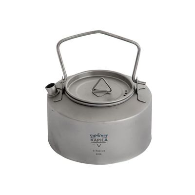 KAPILA 800ml Titanium Kettle with Folding Handle Ultralight Camping Kettle Camp Tea Coffee Pot Large Outdoor Hiking Kettle Pot Portable Camping Tea Kettle