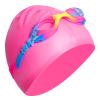 3 Pieces Kids Swim Cap for Boys Girls Silicone Swimming Cap for Short Hair with Swimming Goggles and Nose Clip Pink Unisex Waterproof Bathing Caps for Age 3-15 Children Boys Girls(Pink) view 3
