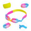 3 Pieces Kids Swim Cap for Boys Girls Silicone Swimming Cap for Short Hair with Swimming Goggles and Nose Clip Pink Unisex Waterproof Bathing Caps for Age 3-15 Children Boys Girls(Pink) view 4