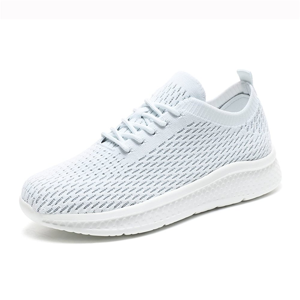 GOSPT Mesh Walking Shoes for Women Lightweight Lace Up Athletic Running Sneakers White 7.5