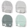 HAPIU Baby No Scratch Mittens,Newborn Baby Mittens,Full Geometry&Full Grey Stripe&Full Emerald&Full Sage,6-12M view 1