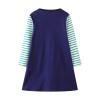 Tween Dresses with Sleeves Baby Girls Kids Crew Neck Long Sleeves Cartoon Prints Sundress Casual (Dark Blue, 3-4 Years) view 4