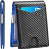 Housfurd Mens Slim Wallet with Money Clip Bifold RFID Blocking Front Pocket Wallets Credit Card Holder (Blue) view 1