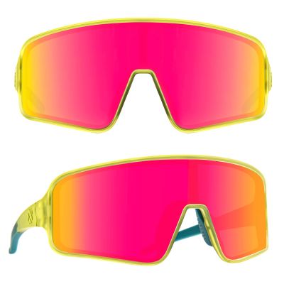 MAXJULI Youth Kids Polarized Sunglasses for Boys and Girls,Windproof Outdoor Baseball Sports Cycling UV400 Protection Sun Glasses 7705(Yellow/Rose Pink)