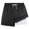 QRANSS Comfortable 4 Way Stretch Black Swim Trunks Boys Smooth Fabric Swimsuits for Little Toddler Boys Fashion Compression Shorts Size 3T view 2