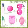18 Pcs Pink Golf Accessories Kit Include Golf Ball Marker Balls Holder Club Groove Cleaner Brush Divot Repair Plastic Tees Towel with Clip Gift Set for Women view 3