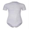 ACSUSS Men's Short Sleeve Undershirt Crew Neck Press Button Crotch Shirt Bodysuit Leotard Top Grey X-Large view 1