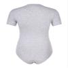 ACSUSS Men's Short Sleeve Undershirt Crew Neck Press Button Crotch Shirt Bodysuit Leotard Top Grey X-Large view 2