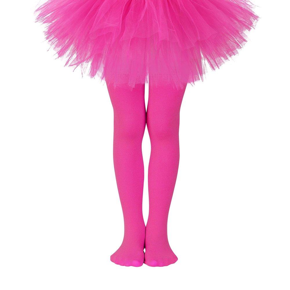 Zando Hot Pink Tights for Girls Size 7-8 - Ultra Soft Hot Pink Tights for Girls 6-8 Elastic Ballet Footed Halloween Tight Girl for Daily School Christmas 6-9 Years