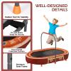 BRINJOY Kids Trampoline with Handle, Mini Rebounder Double Trampoline for 2 Kids w/Safety Pad, Foldable Exercise Trampoline for Toddlers Boys Girls Indoor Outdoor Cardio Max Load 200 lbs, Pirate Ship view 2