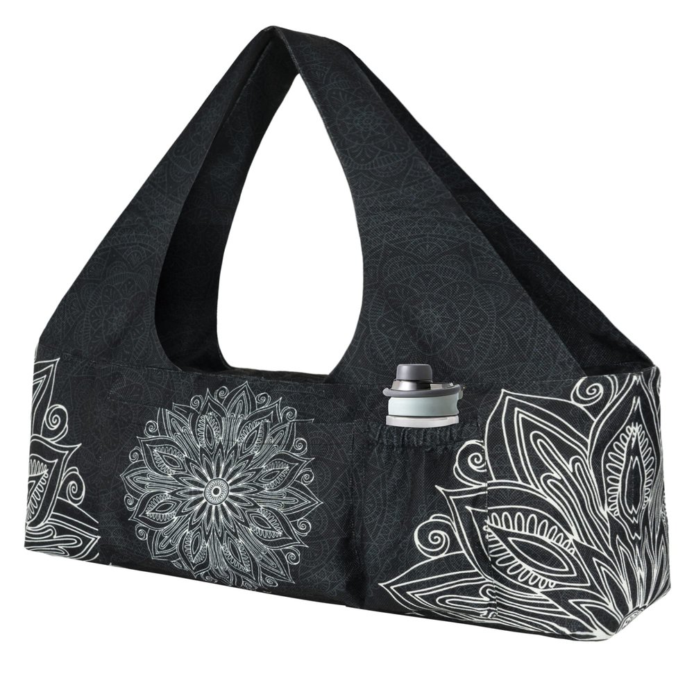 BagYG Yoga Mat Bag-Large with Strap,Zipper and Pockets Bags Carriers Fits All Your Stuff for Women Most Size Mats,Mandala Black,30''x9''x11''(BagYG-31086384)