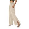 Womens Wide Leg Linen Long Lounge Pants High Waist Loose Lightweight Fit Casual Trousers Comfy Boho Palazzo Pants view 4