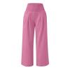 Womens Wide Leg Linen Long Lounge Pants High Waist Loose Lightweight Fit Casual Trousers Comfy Boho Palazzo Pants view 3