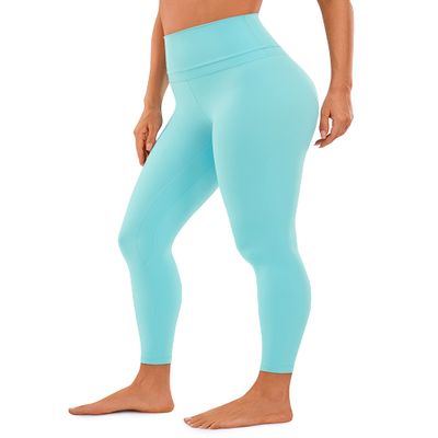CRZ YOGA Naked Feeling Workout Leggings 25'' - High Waist Yoga Training Tight Womens Pants Turquoise Large