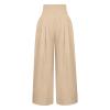 Womens Wide Leg Linen Long Lounge Pants High Waist Loose Lightweight Fit Casual Trousers Comfy Boho Palazzo Pants view 4