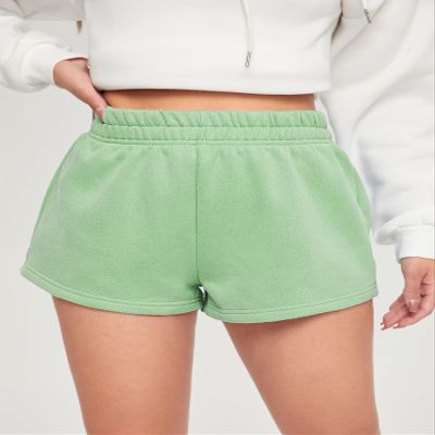 ABZEKH Shorts for Women Shorts Women's Shorts Elastic Waist Sweat Shorts Shorts (Color : Mint Green, Size : X-Small)