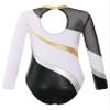 CHICTRY Kids Girls Child Bronzing Rhinestone Long Sleeves Gymnastics Training Dancing Patchwork Style Leotard White 14 Years view 2