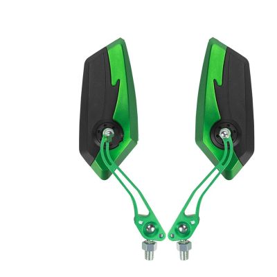 Rearview Mirror 7/8 Inch 22mm Handlebar Mountain Bike Mirrors Adjustable Rotatable Bicycle Rearview Mirrors Bike Mirrors 2PCS HD Glass Lens Bar End Mirror (Color : Green)