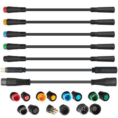 Ebike Extension Cable 2/3/4/5/6 Pin Waterproof Plug Female to Male for Electric Bicycle Motorbike Mid Drive/Hub Motor Conversion Kit Light/Throttle/PAS/Display/Shift Sensor Signal Line (2PIN-F-F)