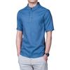 JEsilunmaMY Mens Solid Color Casual Henley T-Shirts Stand Collar V Neck Cotton Linen Shirt Summer Beach Hippie T Shirts (Blue,Medium) view 1