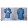 JEsilunmaMY Mens Solid Color Casual Henley T-Shirts Stand Collar V Neck Cotton Linen Shirt Summer Beach Hippie T Shirts (Blue,Medium) view 3
