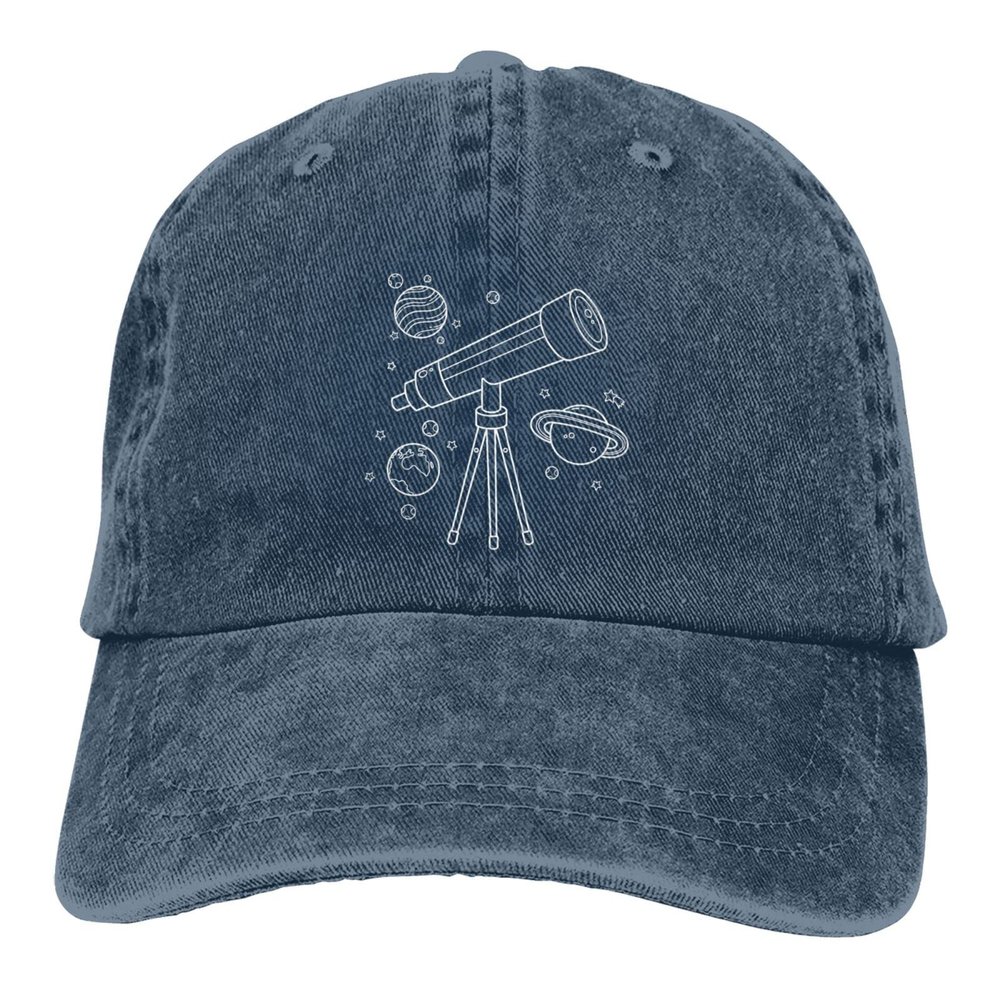 Astronomys Telescopes Hat Baseball Cap for Men Women Adjustable Fashion Dad Hats Navy Blue