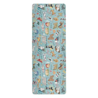Different Dogs Yoga Mat Non Slip Natural Rubber Fitness Exercise Mat for Home Workout Gym Stretching Pilates Mats with Carrying Bag 71" x 26"