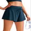 CRZ YOGA Womens Swim Board Shorts High Waisted Flowy Beach Skirt Skorts Bathing Swimsuit Bottoms with Liner Insignia Blue Large view 1